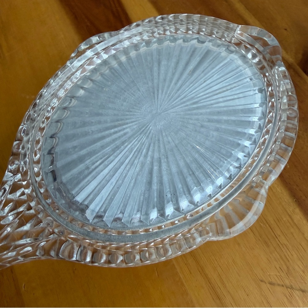 1940s clear pressed or cut glass or lucite vintage‎ hair brush - Picture 2 of 6